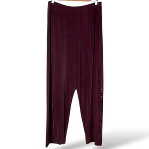 PICADILLY FASHIONS Easy Care Stretch Slinky Flowy Wide Leg Pants High Rise Sz XL